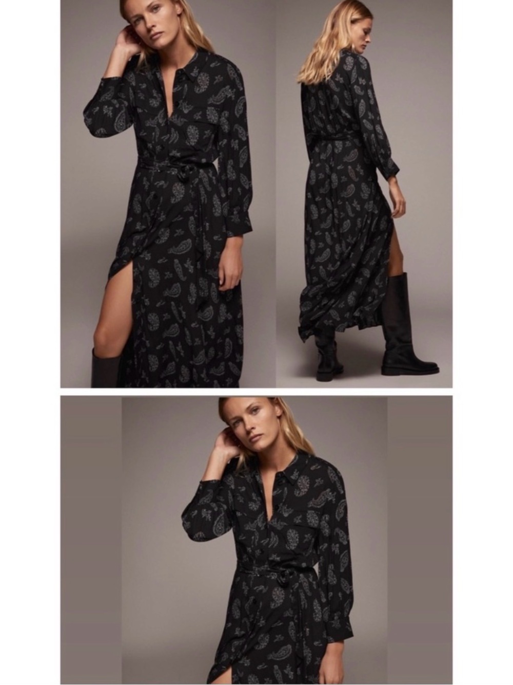 Zara Paisley Print Midi Dress